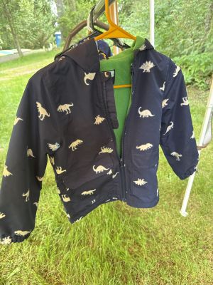 Navy Dinosaur Print Jacket