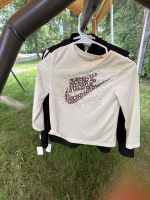 Cream Nike Long Sleeve Shirt