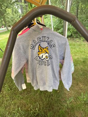 Gray Machias Bobcats Hoodie