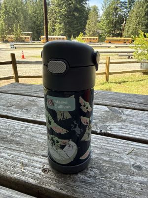 Black Grogu Thermos Water Bottle