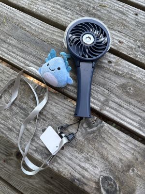 Handheld Fan with Plush Keychain