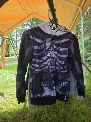 Skeleton Print Zip Hoodie