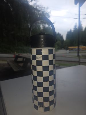 Checkered Print Water Bottle