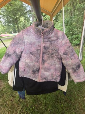Pink Tie-Dye Puffer Jacket