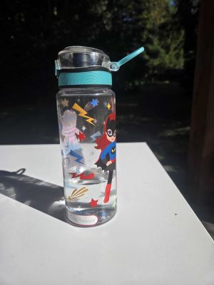 Superhero Print Water Bottle