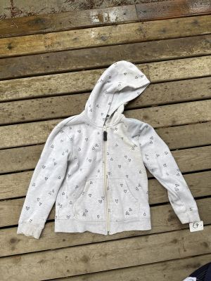 Gray Heart Print Hoodie