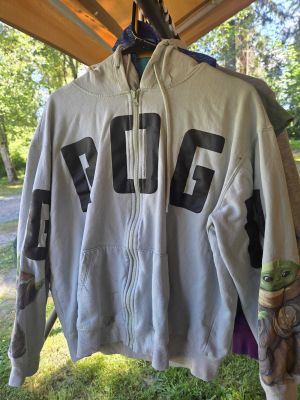 Grey "DOG" Zip Hoodie