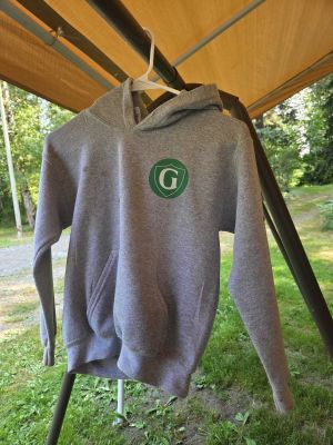 Gray Hoodie with Green G Logo