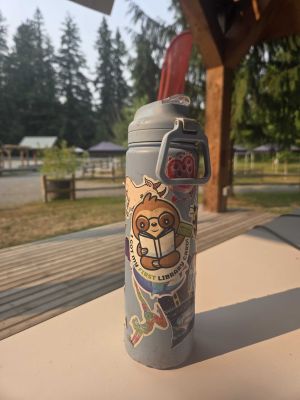Gray Sloth Sticker Water Bottle