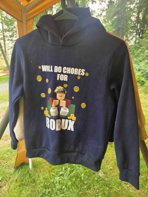 Navy "Robux" Graphic Hoodie