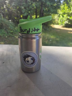 Stainless Steel Water Bottle with Soccer Sticker