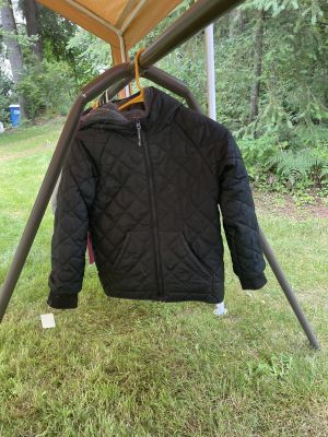 Black Quilted Hooded Jacket