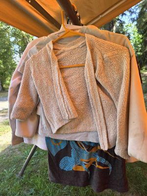 Beige Sweater and Jacket Set