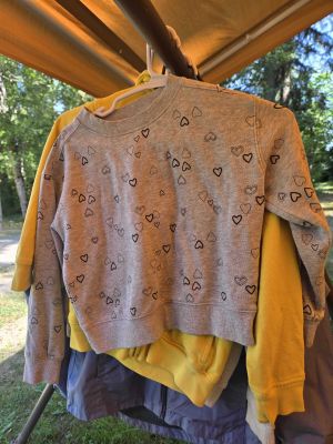 Gray Heart Print Sweatshirt