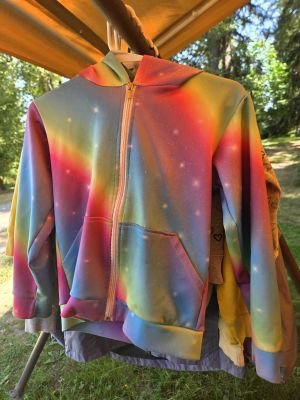 Rainbow Galaxy Print Hoodie