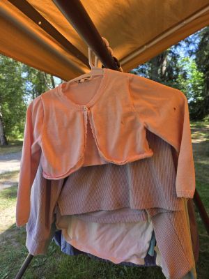 Peach Cropped Cardigan Sweater
