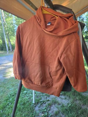 Orange Cowl-Neck Hoodie