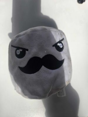 Gray Angry Face Plush