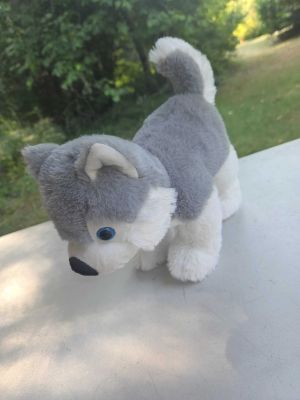 Gray and White Husky Plush