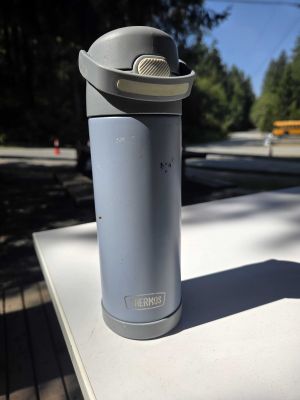 Gray Thermos Water Bottle