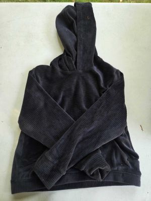 Black Ribbed Hoodie