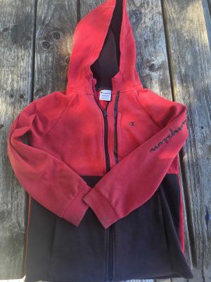 Red Champion Zip-Up Hoodie