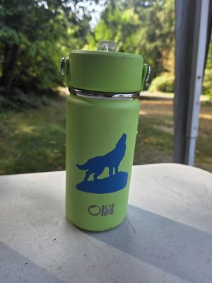 Green Wolf Water Bottle