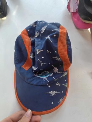 Navy Airplane Print Cap