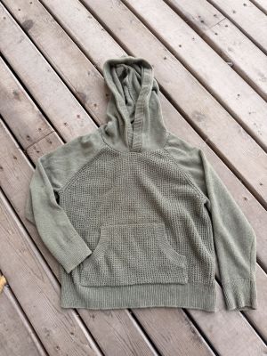 Olive Green Knit Hoodie