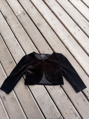 Black Velvet Cropped Cardigan