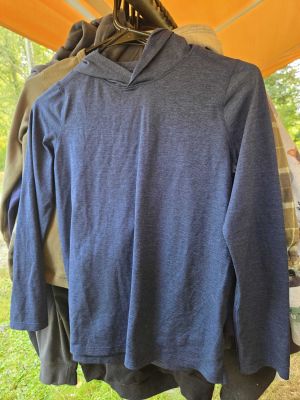 Navy Blue Hooded Shirt