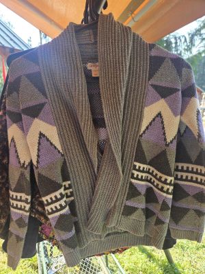 Purple Aztec Print Cardigan