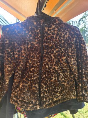 Furry Leopard Print Jacket