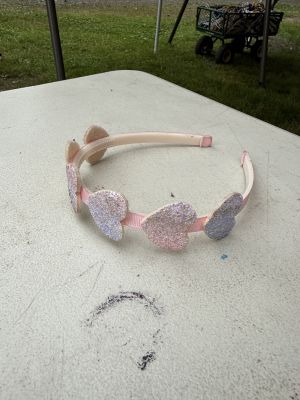 Pink Glitter Heart Headband